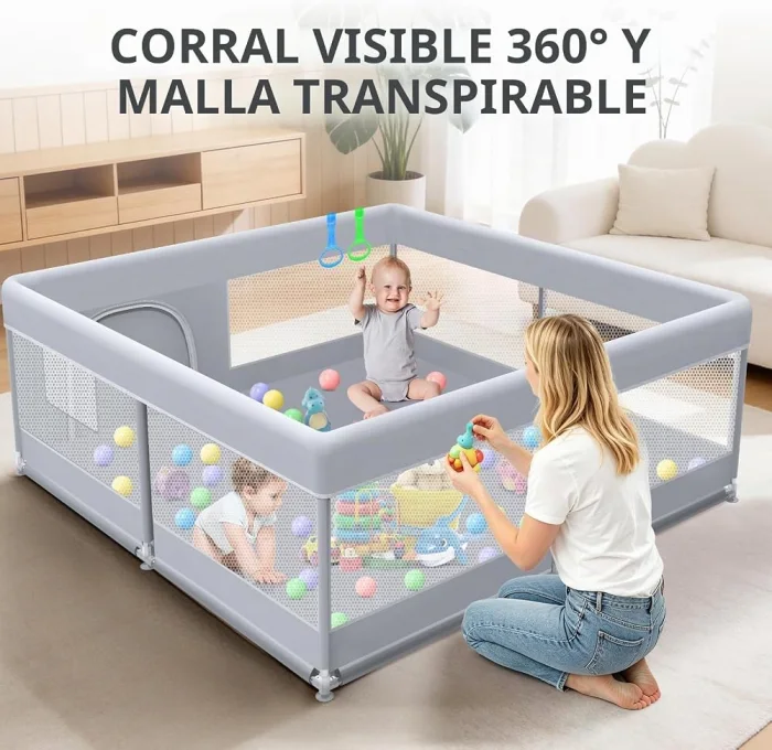 Corral de juego para bebé 127 × 127 cm - Cucurumi — foto 3