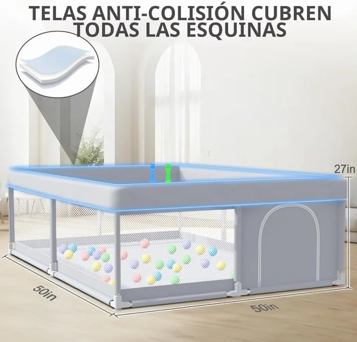 Corral de juego para bebé 127 × 127 cm - Cucurumi — foto 5