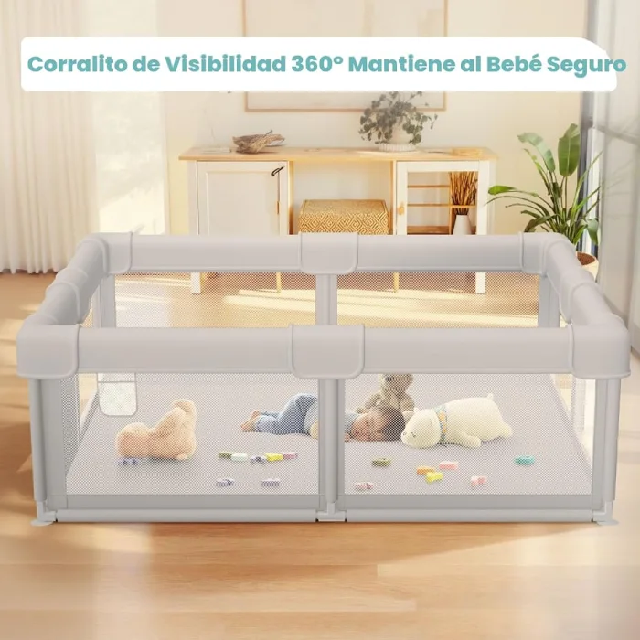 Corral para bebé con puerta 127 × 127 cm - Cucurumi — foto 3