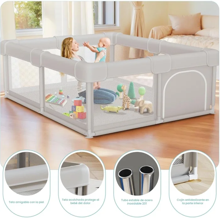 Corral para bebé con puerta 127 × 127 cm - Cucurumi — foto 5