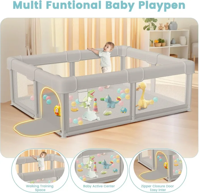 Corral para bebé con puerta 127 × 127 cm - Cucurumi — foto 6