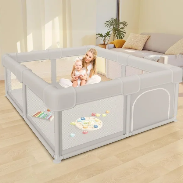 Corral para bebé con puerta 127 × 127 cm - Cucurumi