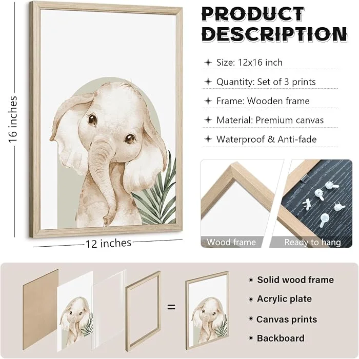 Cuadros de animales para cuarto de bebé - Cucurumi — foto 3