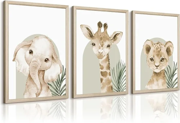 Cuadros de animales para cuarto de bebé - Cucurumi