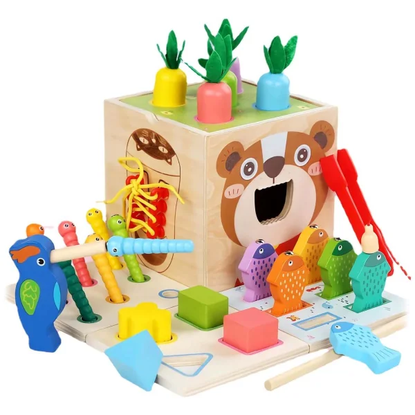 Cubo Montessori 7 en 1 de madera - Cucurumi