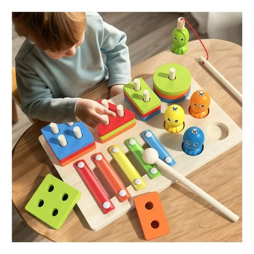 Juego de pesca Montessori 3 en 1 en madera — foto 2