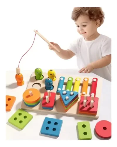 Juego de pesca Montessori 3 en 1 en madera — foto 3