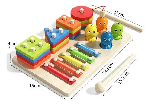 Juego de pesca Montessori 3 en 1 en madera — foto 5