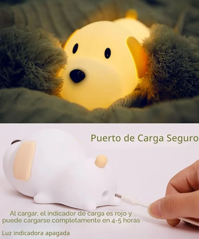 Lámpara nocturna perrito de silicona - Cucurumi — foto 6