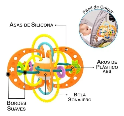 Mordedor para bebé con sonajero en forma de esfera — foto 4