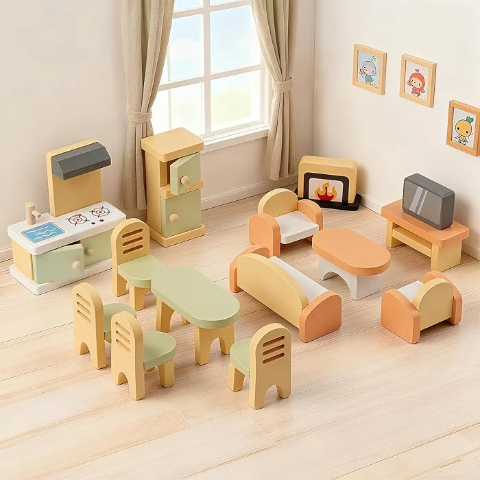 Muebles de casa de muñecas 35 piezas - Cucurumi — foto 3