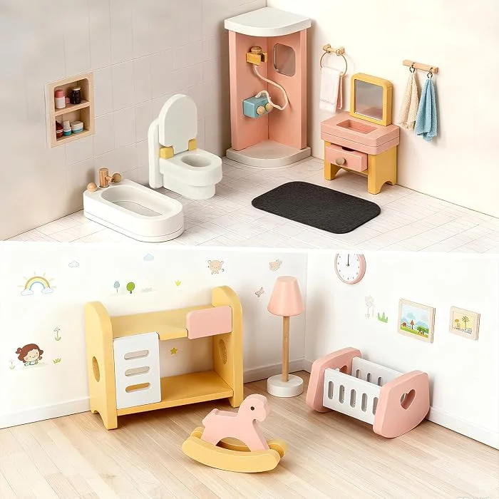 Muebles de casa de muñecas 35 piezas - Cucurumi — foto 5