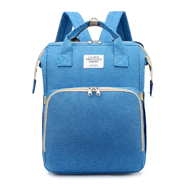 Pañalera con cambiador y cuna plegable tipo morral