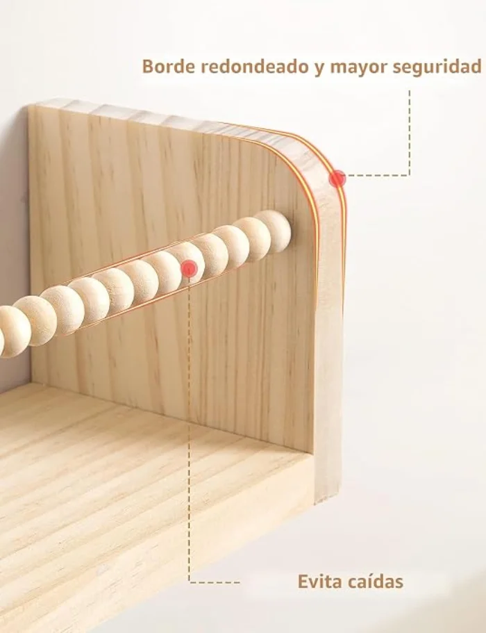Repisas flotantes en madera natural x3 - Cucurumi — foto 5