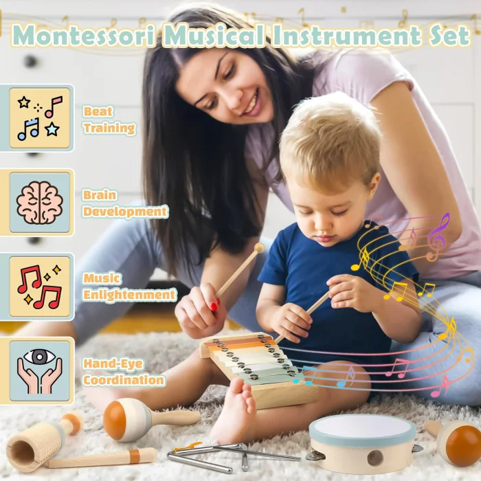 Set musical Montessori de madera 8 en 1 - Cucurumi — foto 2