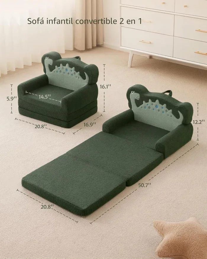 Sofá cama infantil plegable 2 en 1 - Cucurumi — foto 3