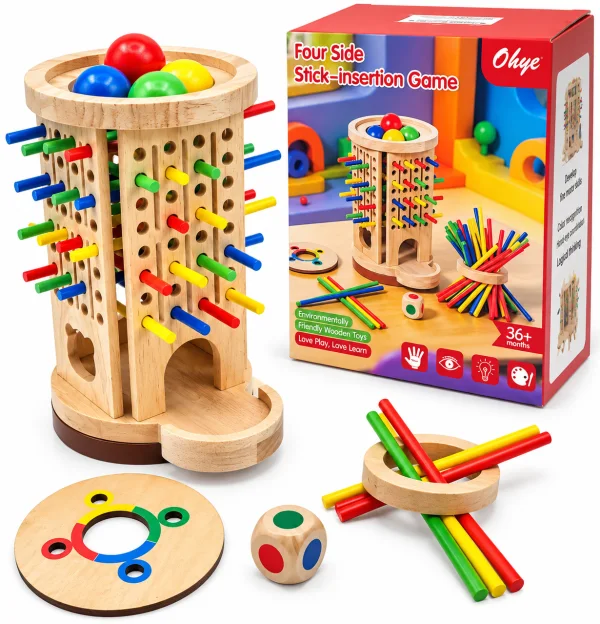 Torre de equilibrio con palitos y bolas - Cucurumi