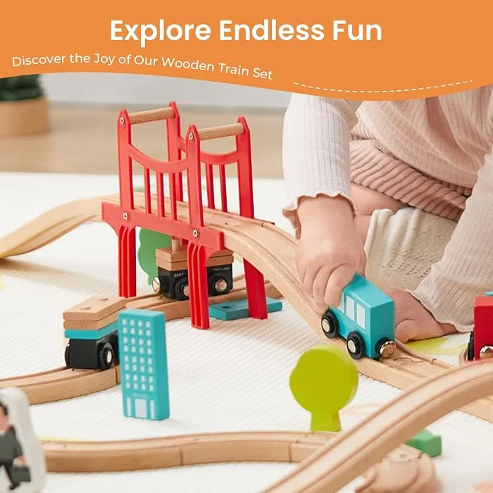 Tren en madera Tiny Land 39 piezas - Cucurumi — foto 3