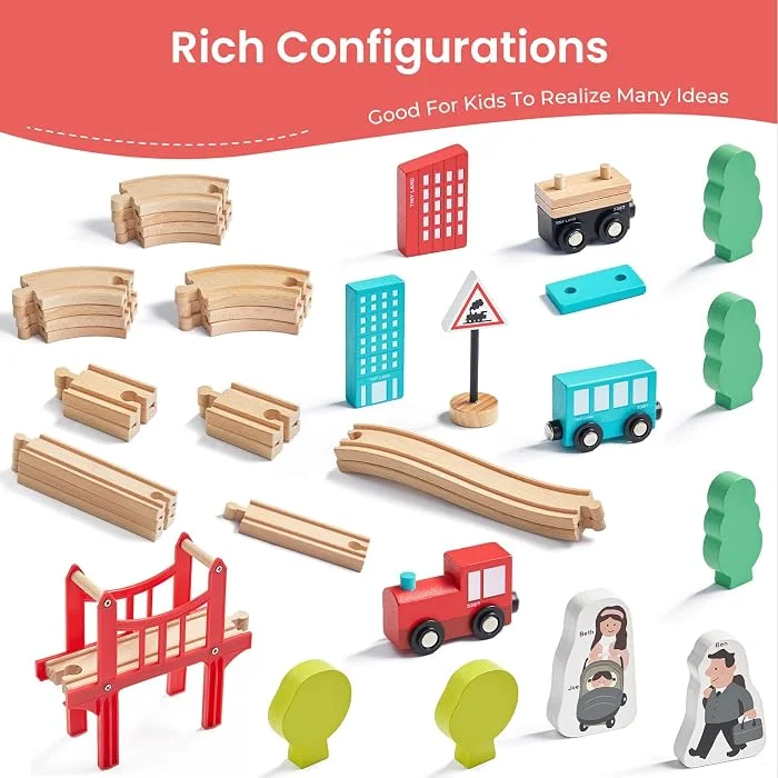 Tren en madera Tiny Land 39 piezas - Cucurumi — foto 4