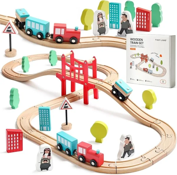 Tren en madera Tiny Land 39 piezas - Cucurumi