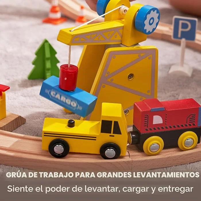 Tren magnético en madera 60 piezas - Cucurumi — foto 6