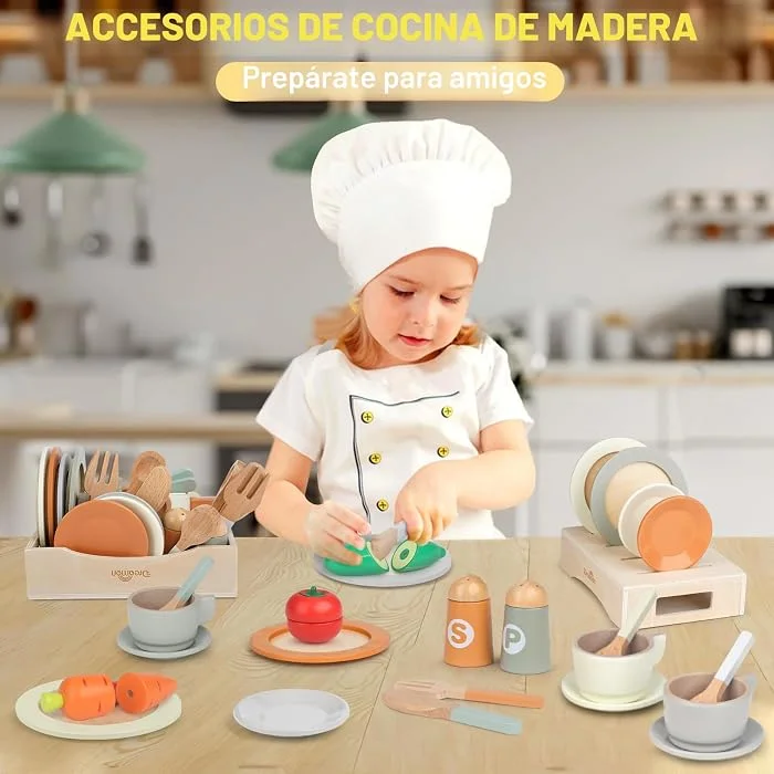 Vajilla de juego en madera 27 piezas - Cucurumi — foto 6