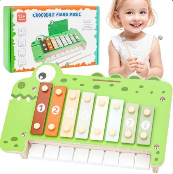 Xilófono y piano cocodrilo 2 en 1 - Cucurumi